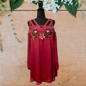 Linen Boho off the shoulder dress